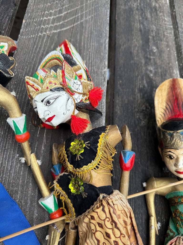 4 Wajang Golek figuren poppen., Ophalen, Gebruikt, Overige typen