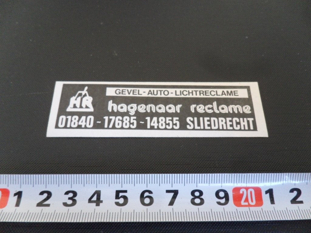 sticker Sliedrecht HAGENAAR RECLAME Gevel Auto Lichtreclame, Ophalen, Zo goed als nieuw