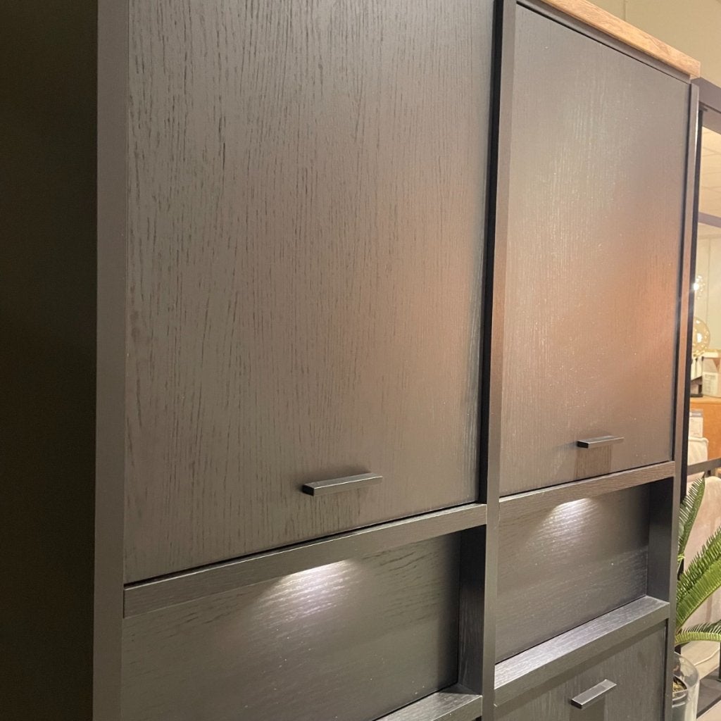 Troia Opbergkast Elegant Black - 4d - 2l - Verlichting -, Huis en Inrichting, Kasten | Buffetkasten, Niet ingevuld, Niet ingevuld