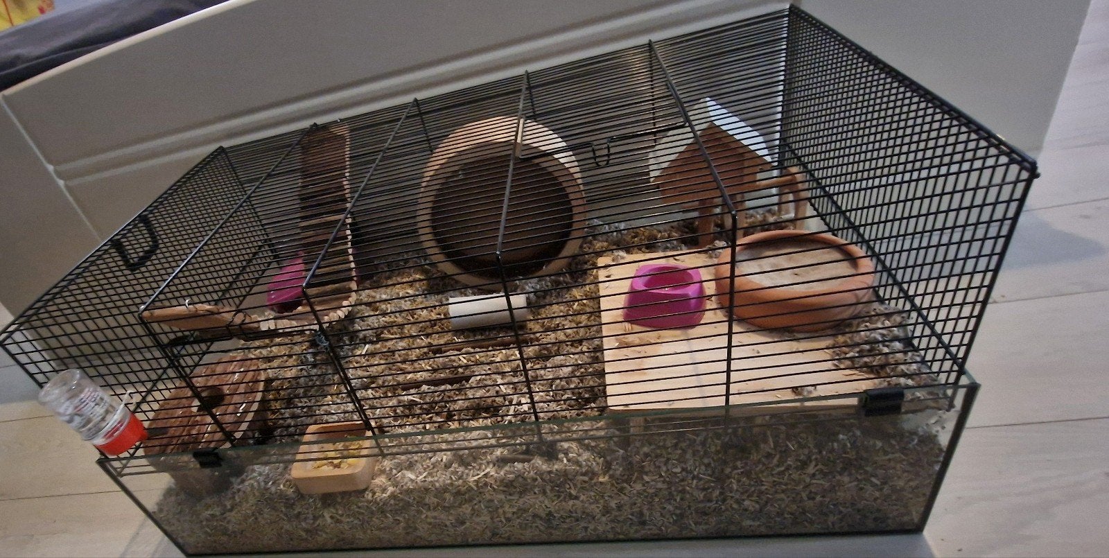 Complete hamster kooi met toebehoren te koop, Dieren en Toebehoren, Kooi, Zo goed als nieuw, Hamster, 75 tot 110 cm