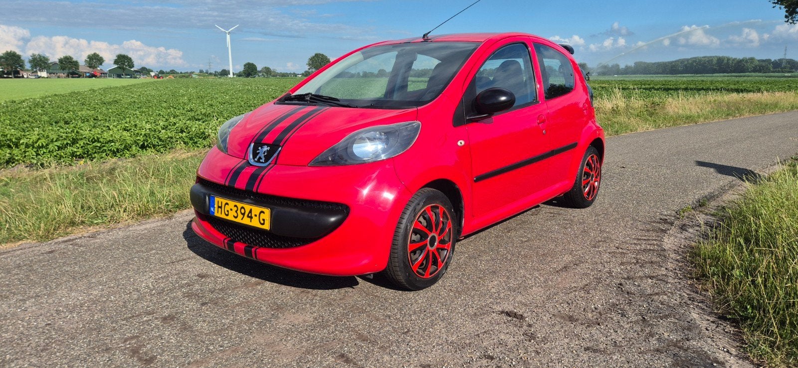 Peugeot 107 1.0 12V 5DR 2008 Rood, Auto's, Voorwielaandrijving, Stof, 4 stoelen, 68 pk