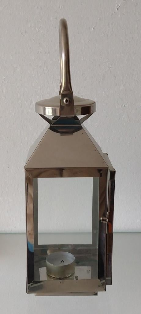 Beliani Bali lantaarn zilverkleur rvs, volgnr 12, Overige materialen, Overige kleuren, 25 tot 50 cm, Ophalen of Verzenden