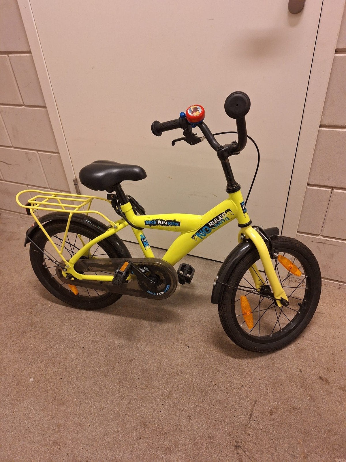 Gele kinderfiets 16 inch - Bike Fun Kids, Ophalen, Bike Fun Kids, Velgrem, 16 tot 20 inch