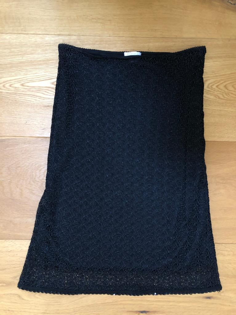 Kookaï zwart kanten rokje met lurex, maat 36-38, Zwart, Nieuw, Ophalen of Verzenden, Knielengte