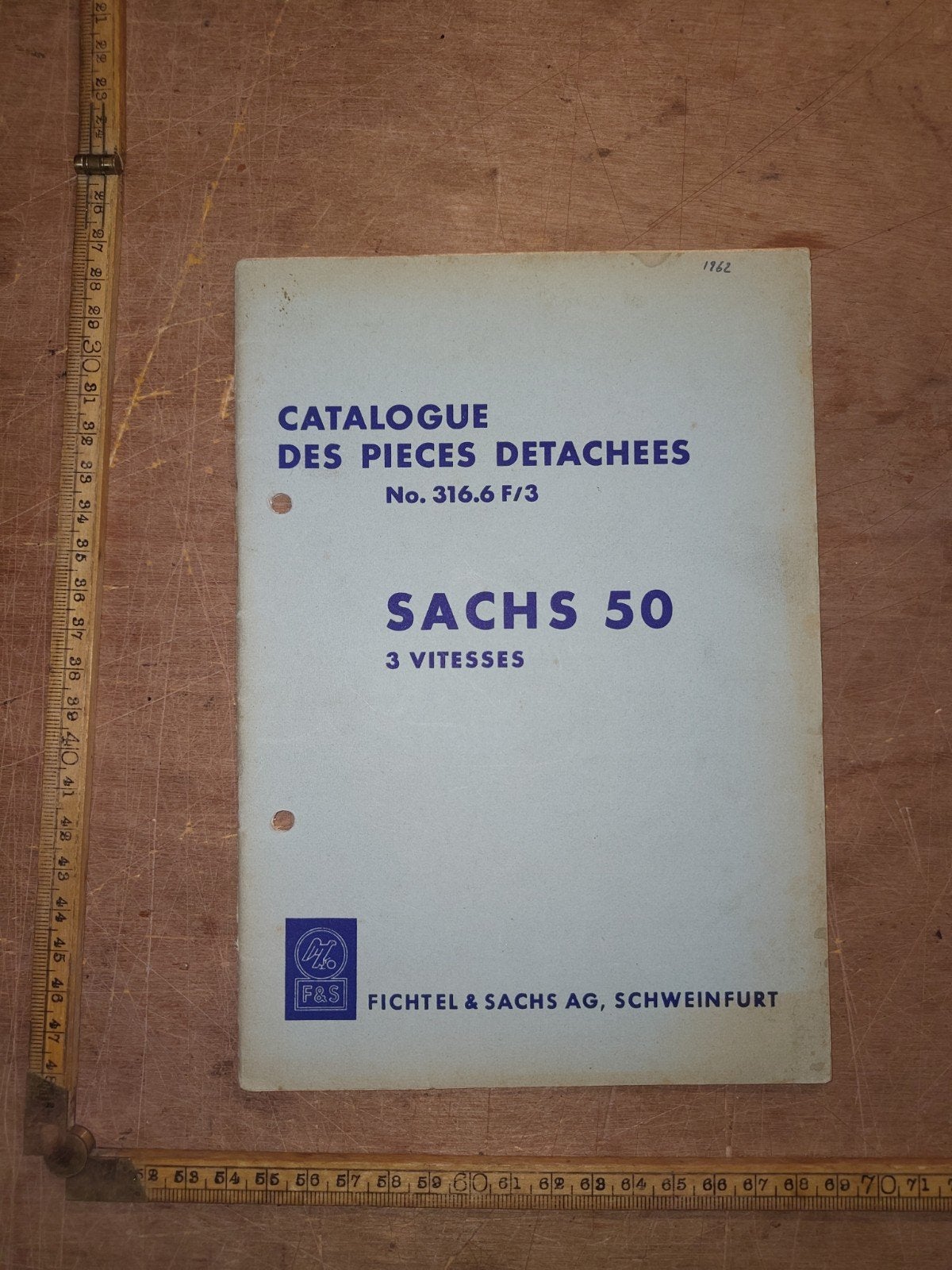 Onderdelen catalogus Sachs 50/3 Franstalig, Fietsen en Brommers, Handleidingen en Instructieboekjes, Ophalen of Verzenden, Gebruikt