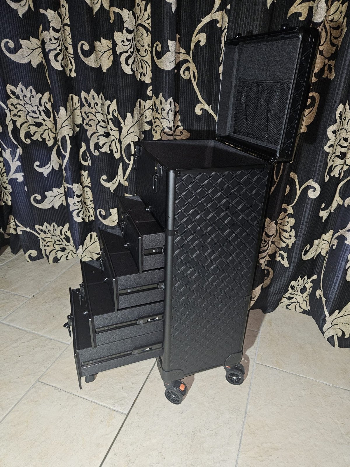 Professionele Make-up Koffer Trolley - Hardcase Zwart, Ophalen of Verzenden, Nieuw, Zwart, Hardcase