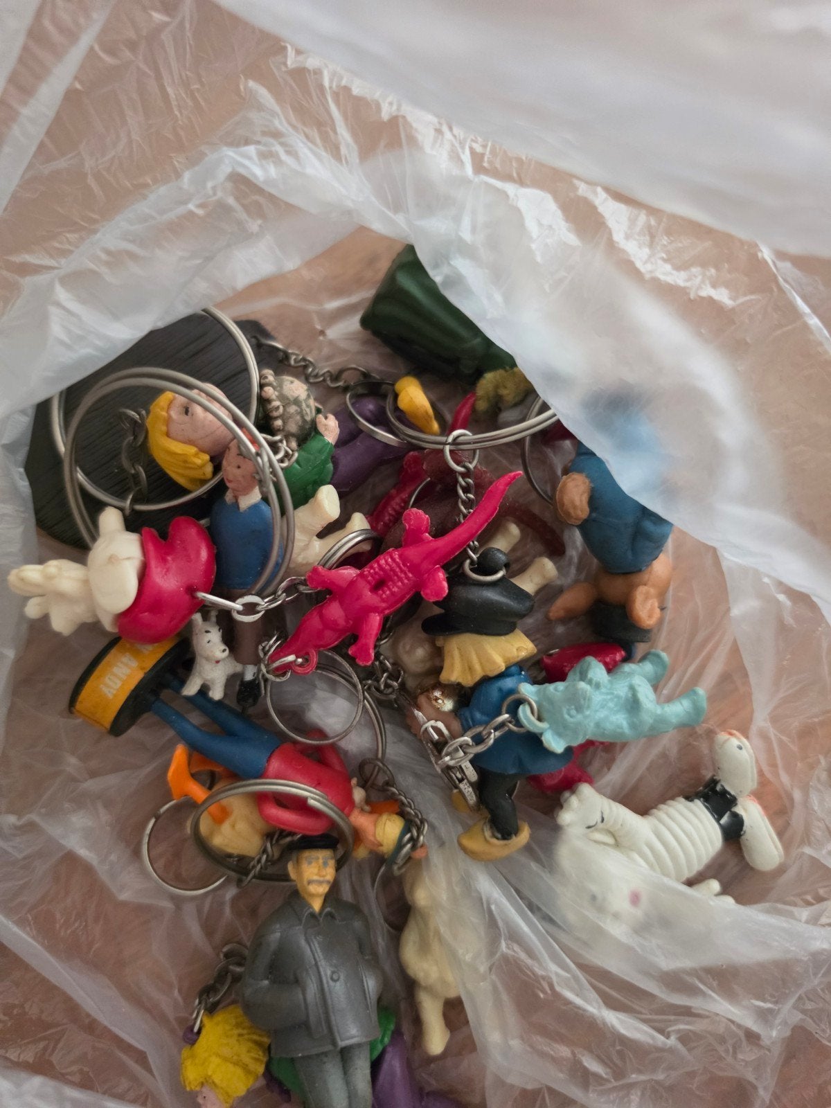 Partij sleutelhangers met diverse figuurtjes, Ophalen of Verzenden, Gebruikt, Knuffel of Figuurtje