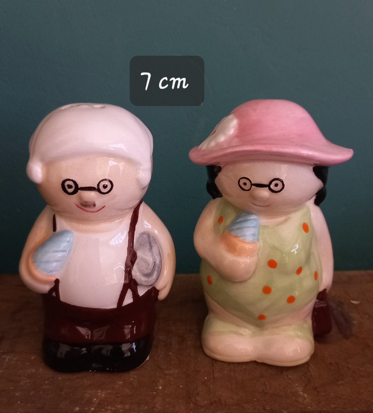 Zout- en Peperstel Opa en Oma - 7 cm, Verzamelen, Beelden en Beeldjes, Ophalen of Verzenden, Zo goed als nieuw, Dier