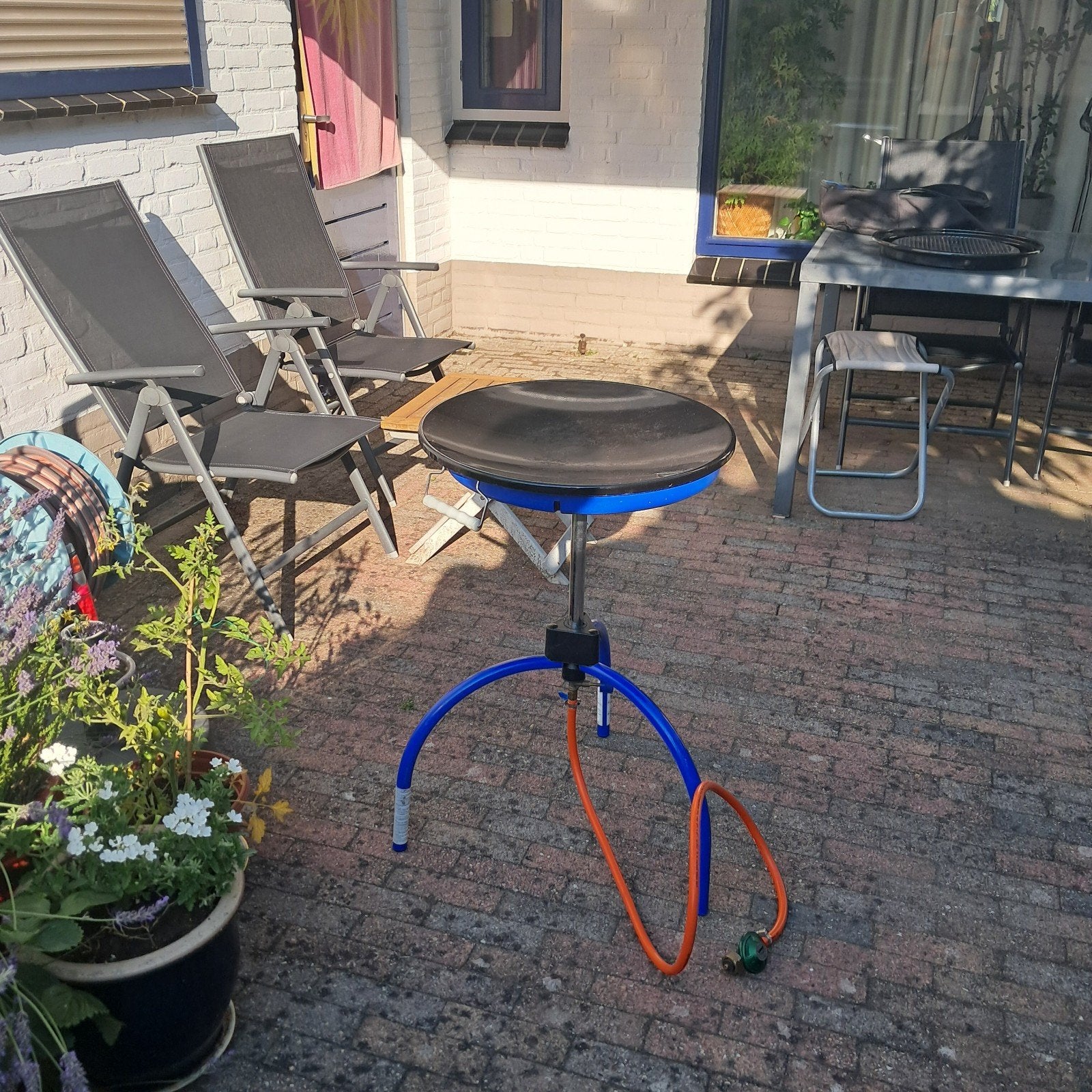 Skottlebraai met pan en grillplaat, Tuin en Terras, Ophalen