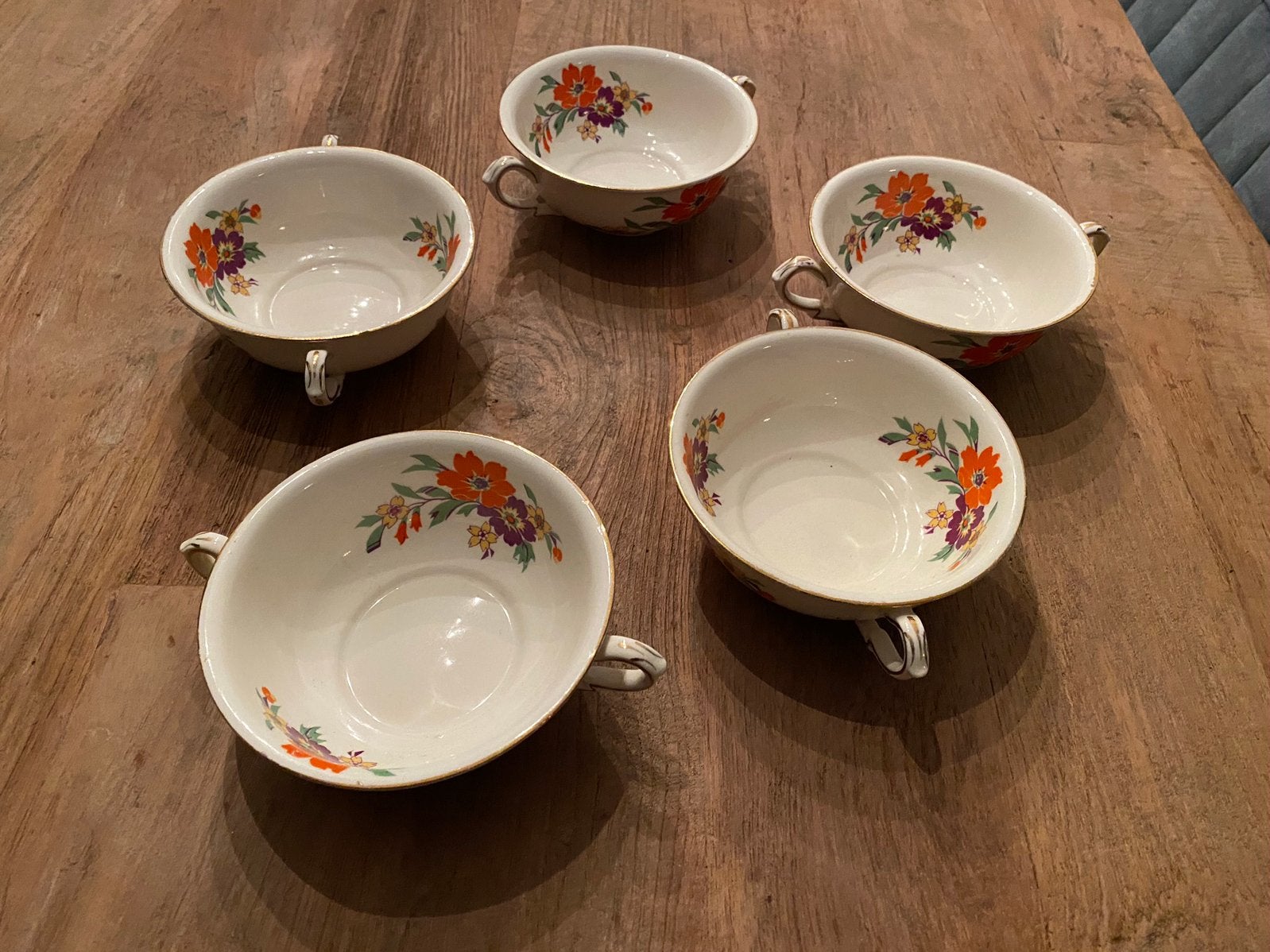 5 Soepkoppen james kent ltd great britain, Antiek en Kunst, Antiek | Servies los, Ophalen of Verzenden