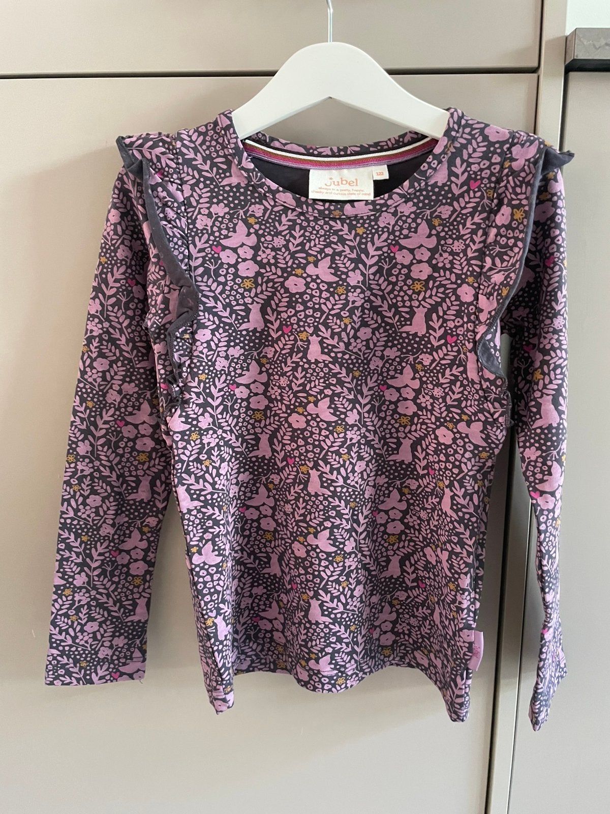 Jubel longsleeve maat 122 zgan, Ophalen of Verzenden, Zo goed als nieuw, Meisje, Shirt of Longsleeve