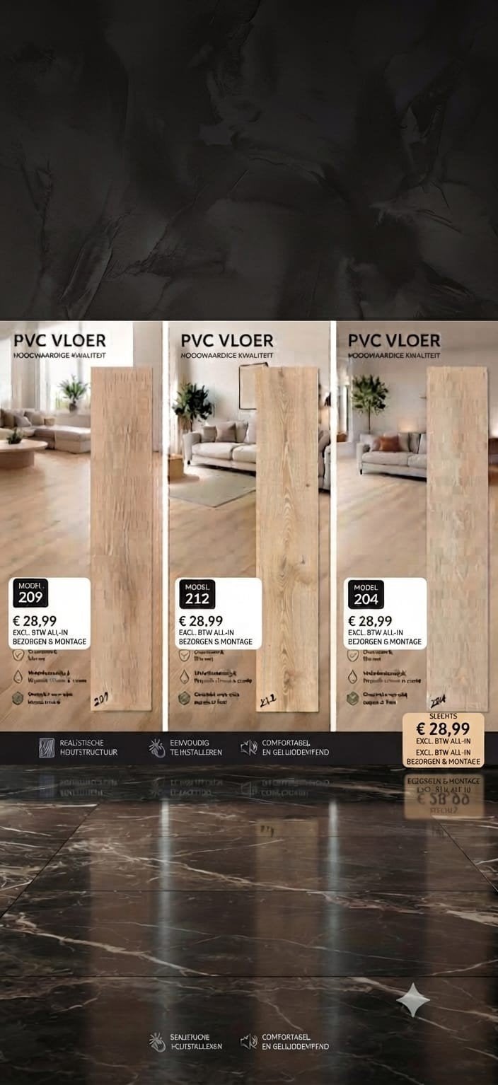 Stijlvolle PVC vloeren met realistische houtstructuur, Ophalen of Verzenden