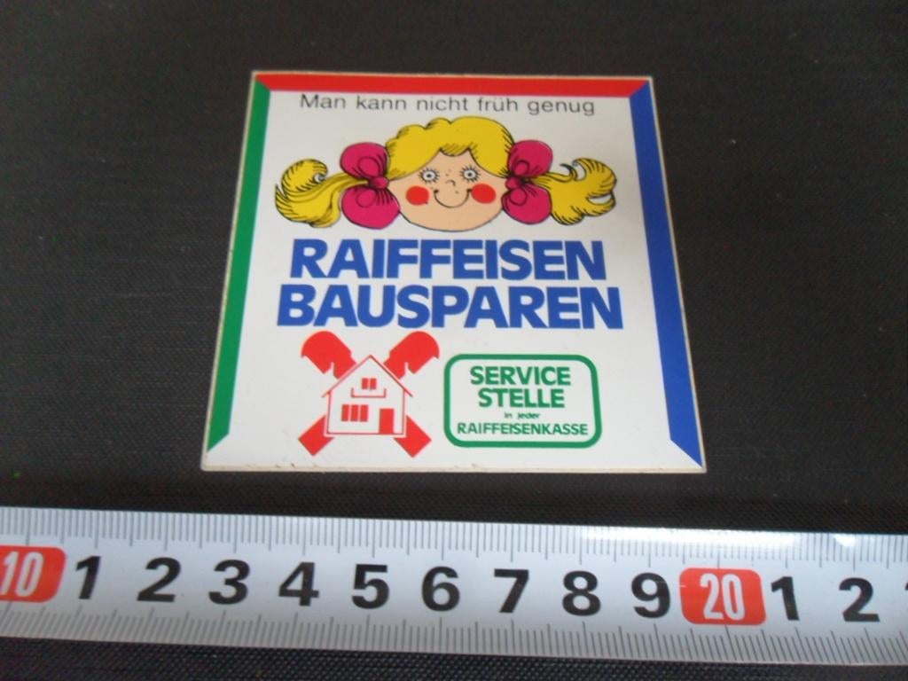 sticker strip man kann nicht früh genug raiffeisen bausparen, Ophalen, Zo goed als nieuw