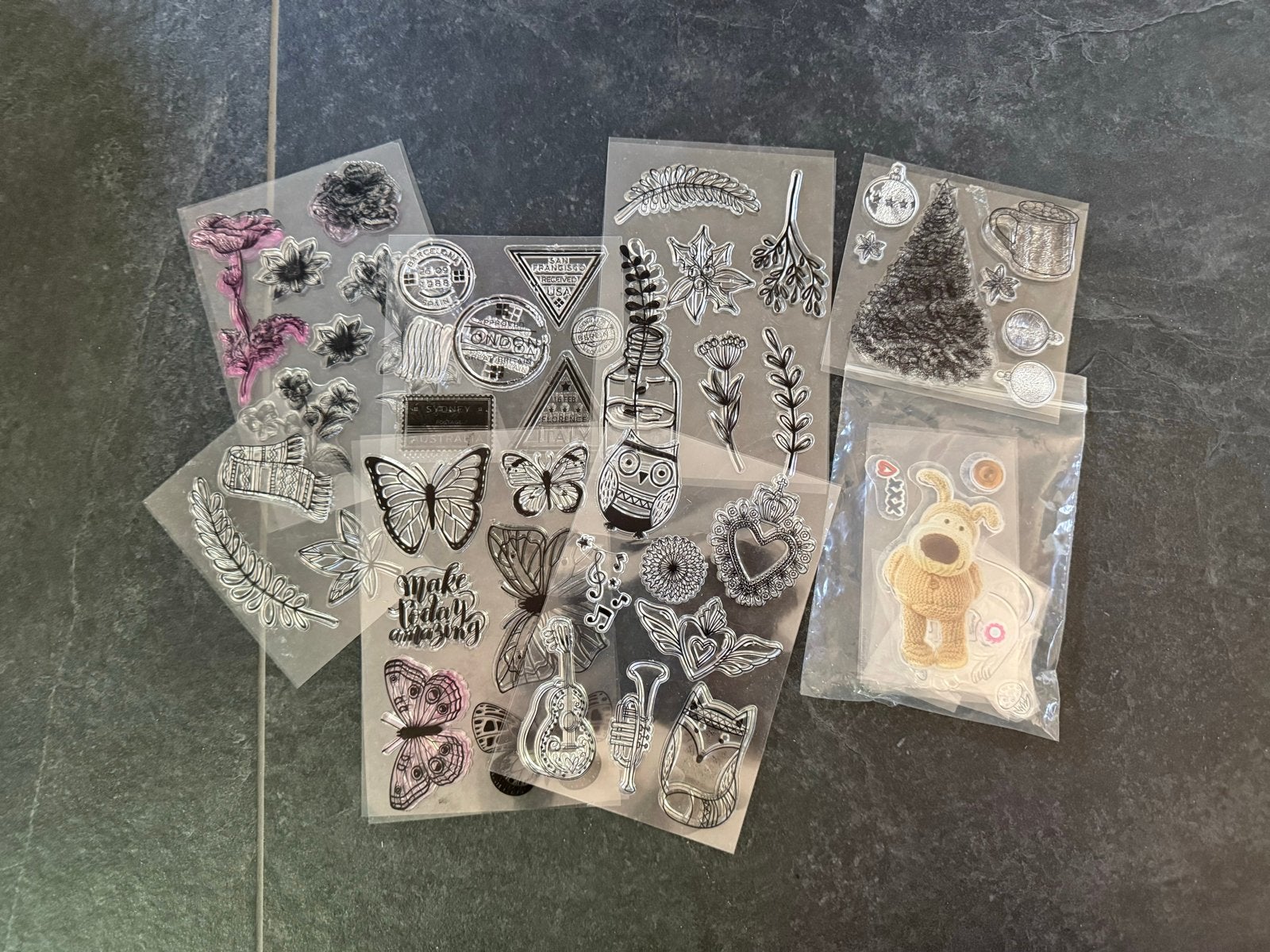 Diverse Clearstamps Set - Bloemen, Dieren, Kerst & Meer, Ophalen of Verzenden, Gebruikt, Clearstamp