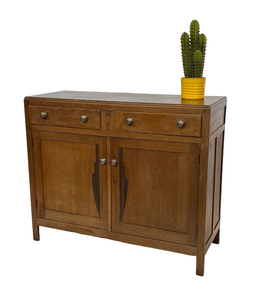 Antieke Eiken Art Deco Kastje Compact Design Gangkast