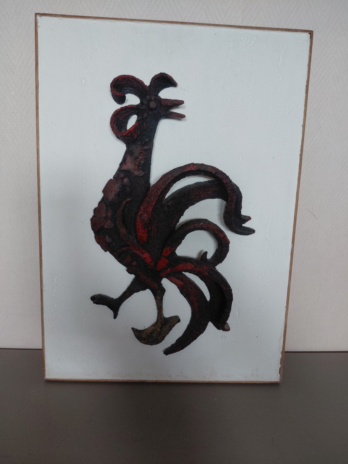 vintage jaren 60-70 keramiek wand decoratie haan vogel, Ophalen of Verzenden, Huis en Inrichting