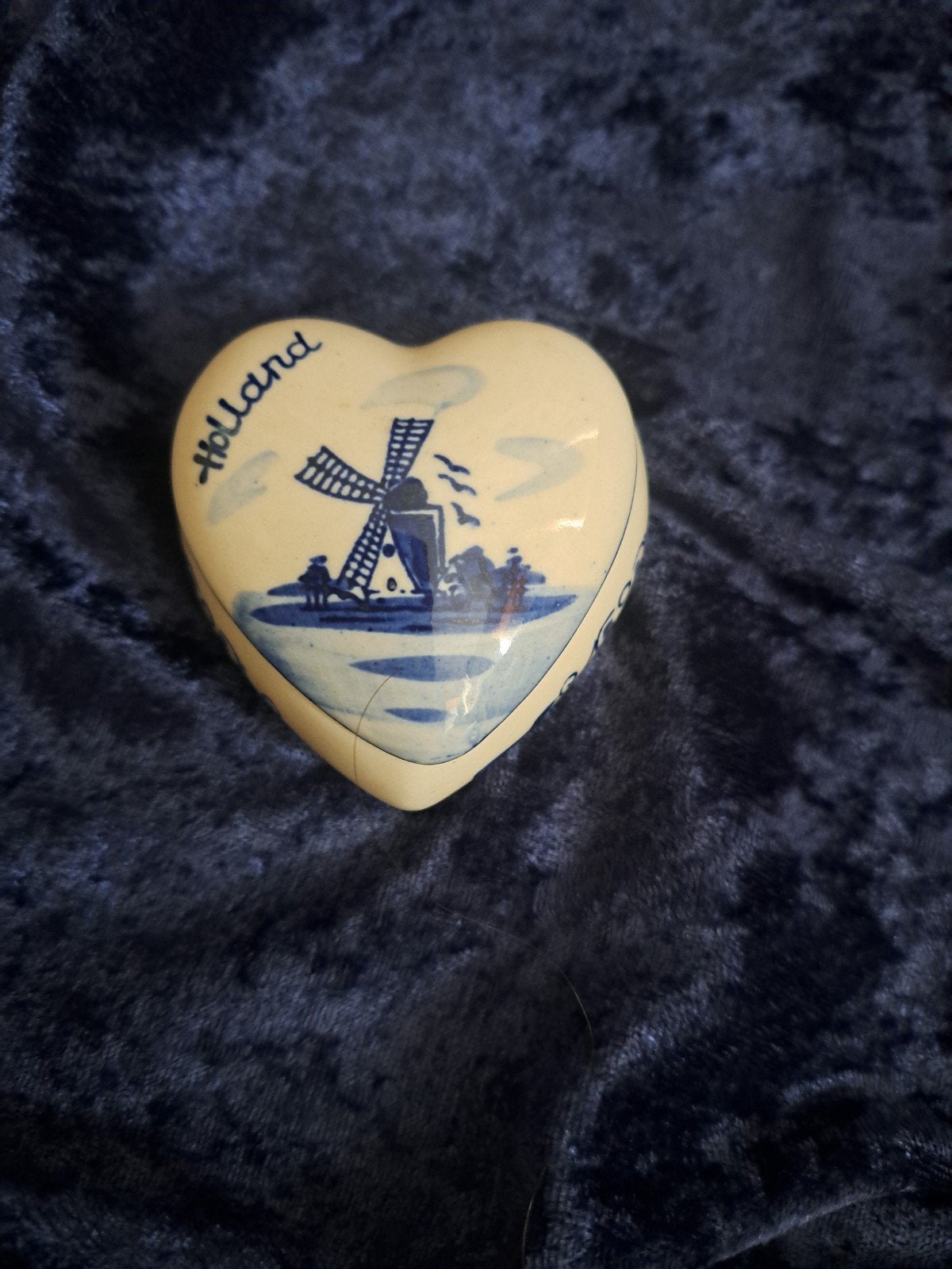 Delfts Blauw Hartvormig Doosje - Holland Souvenir, Antiek en Kunst, Ophalen of Verzenden