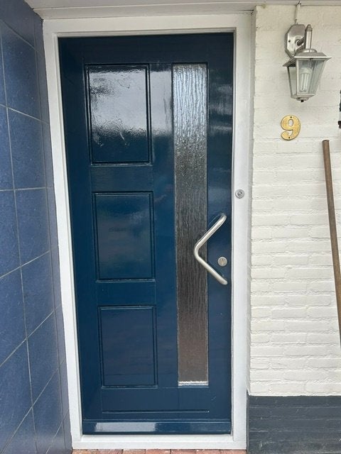 Authentieke Hardhouten Meranti Buitendeur, Doe-het-zelf en Verbouw, Deuren en Horren, Ophalen, Gebruikt, Minder dan 80 cm, Buitendeur