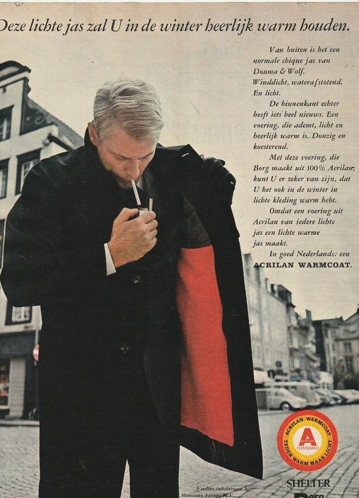 Retro reclame 1966 Shelter herenmode mooie lichte jas, Verzenden, Overige typen