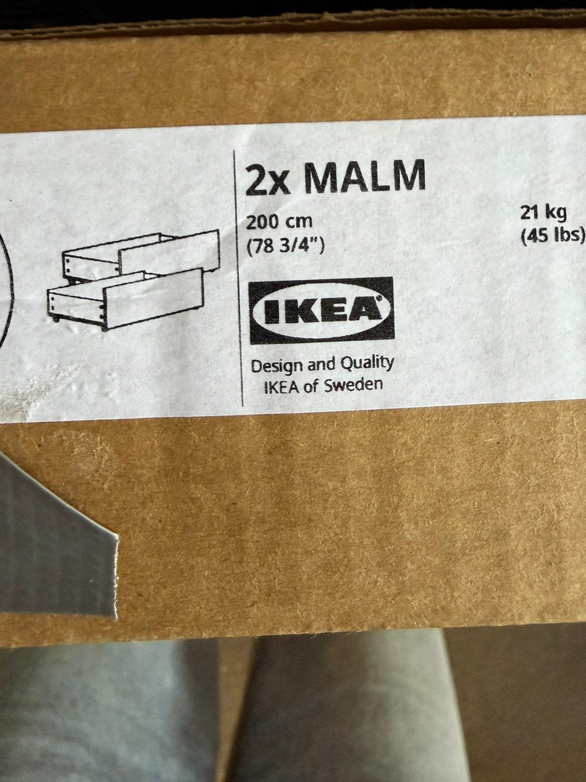 2 nieuwe bedlades wit - Malm - IKEA, Wit, Ophalen of Verzenden, Overige maten, Hout