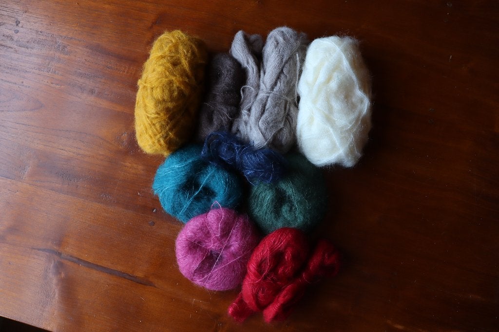 Zachte wol (o.a. Mohair), diverse kleuren, Ophalen of Verzenden, Gebruikt, Breien of Haken, Wol of Garen
