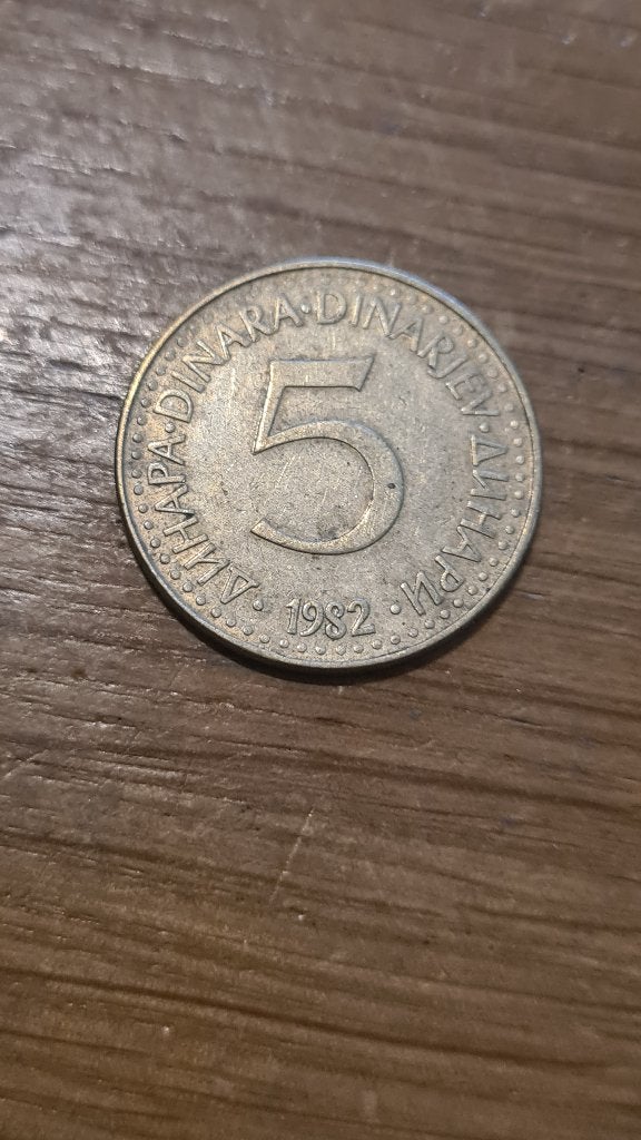 Joegoslavië - 5 Dinar 1982, Verzenden, Joegoslavië, Losse munt