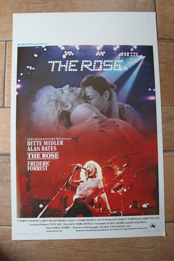 filmaffiche The Rose 1979 Bette Midler filmposter, Rechthoekig Staand, Ophalen of Verzenden, Zo goed als nieuw, A1 t/m A3