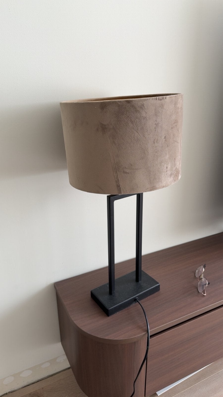 Tafellamp taupe, Ophalen of Verzenden, Zo goed als nieuw, Minder dan 50 cm