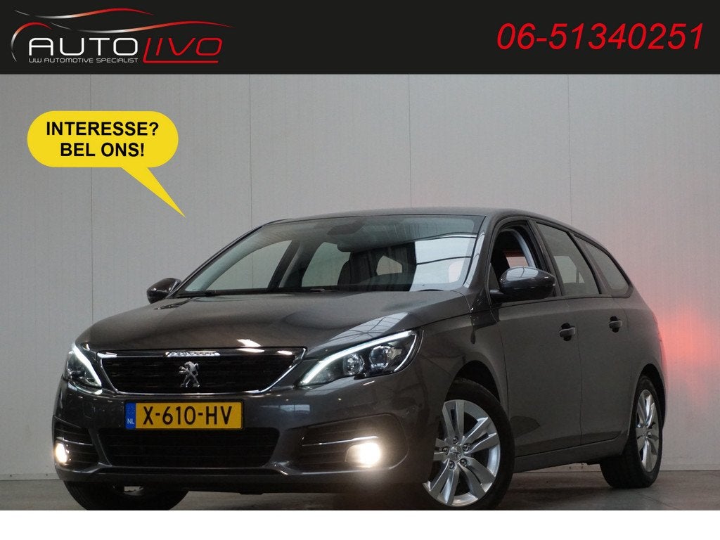 Peugeot 308 SW 1.2 PureTech Active AUTOMAAT! 130 PK! NAV APP, Stof, Gebruikt, 1199 cc, Parkeersensor