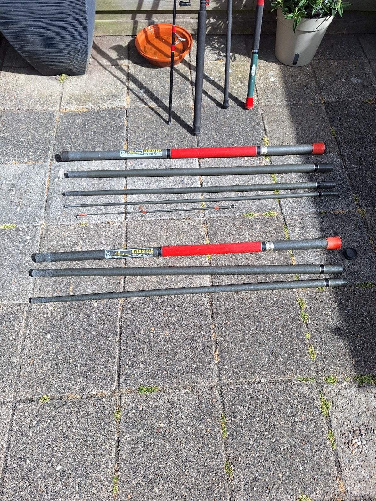 3 hengels 3..4..en 5 meter, Ophalen, Gebruikt, Vaste hengel