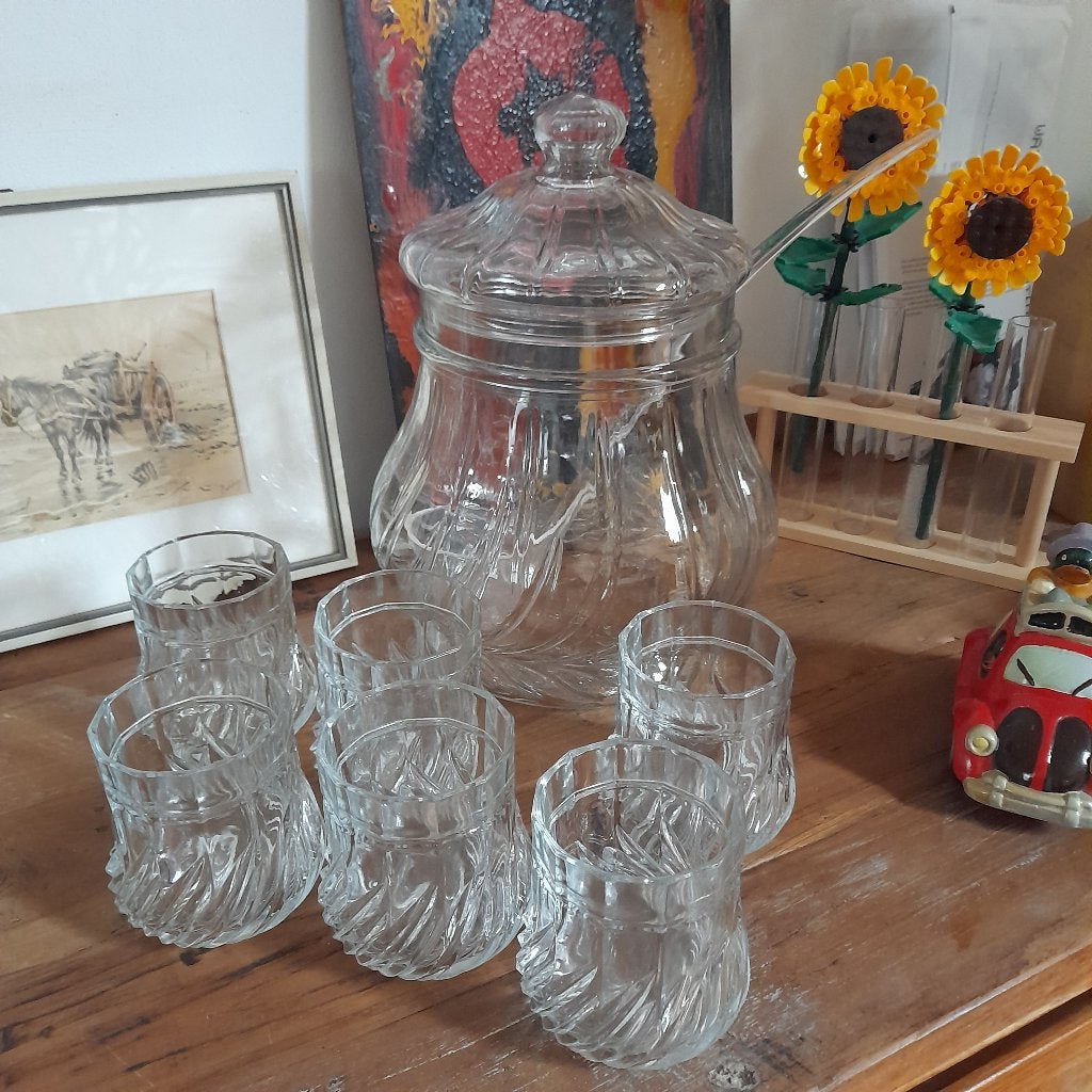 Glazen set voor bowl, sangria, cocktails, Overige typen, Ophalen of Verzenden, Zo goed als nieuw, Glas