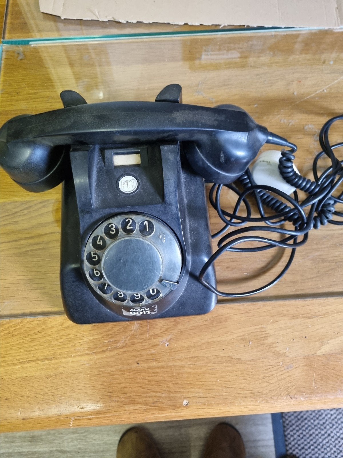 Vintage PTT Telefoon met Draaischijf - Zwart Bakeliet, Ophalen of Verzenden, Gebruikt, Bakeliet