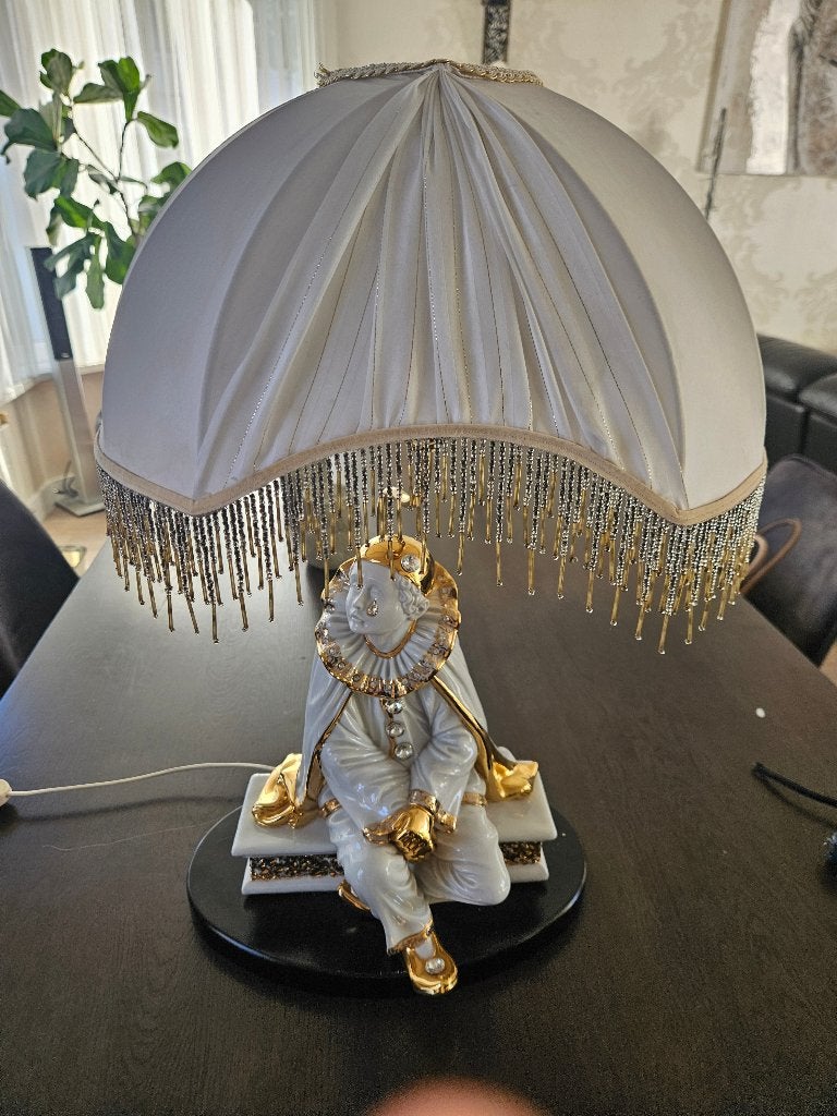 Vintage R.G. Italy Pierrot tafellamp – Swarovski – 58 cm, Ophalen, Overige materialen, Overige merken, Vintage