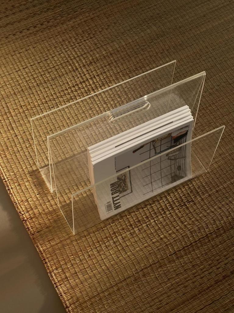Vintage plexiglas lektuur kranten bak tijdschriften houder, Ophalen of Verzenden, Zo goed als nieuw