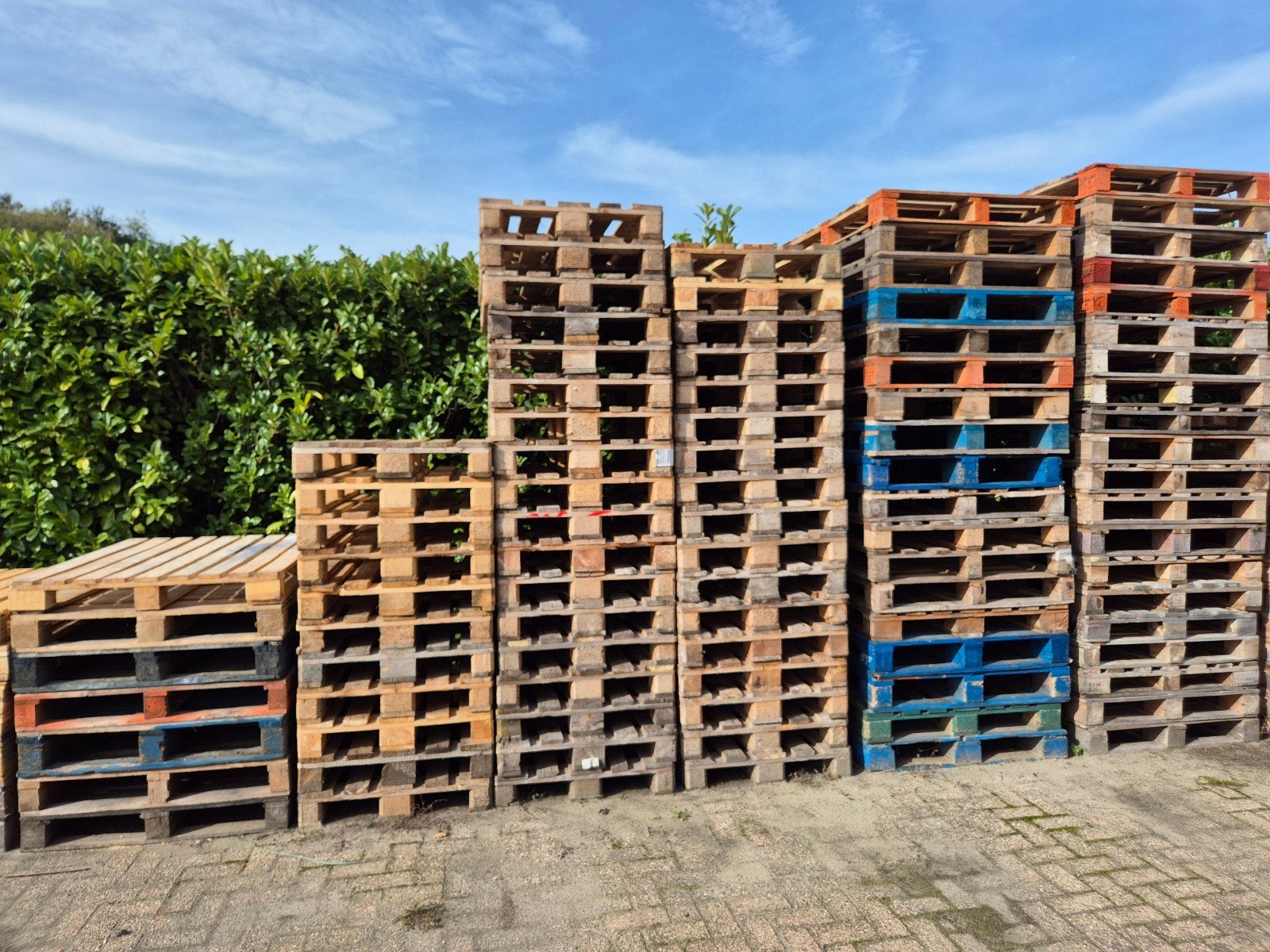 Partij 45x europallets + 45x blokpallets, Ophalen of Verzenden, Overige houtsoorten, Minder dan 200 cm, Pallet