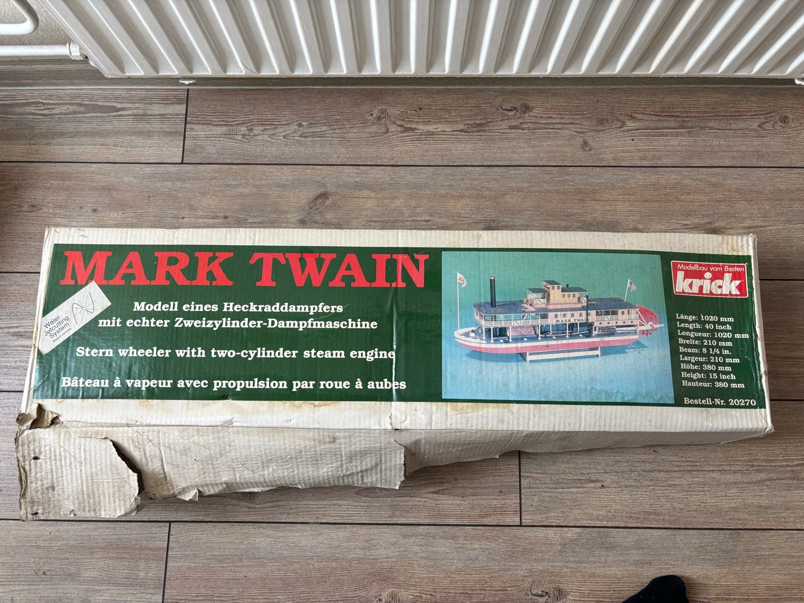 Mark Twain Modelbouw Boot - Krick Heckraddampfer Kit, Ophalen, Zo goed als nieuw, Groter dan 1:32, Overige merken