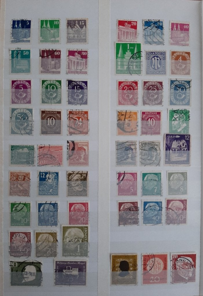 8 Kaarten Oude Klassieke Postzegels BRD Duitsland Nr. 9 Gest, Postzegels en Munten, Ophalen, BRD, Gestempeld