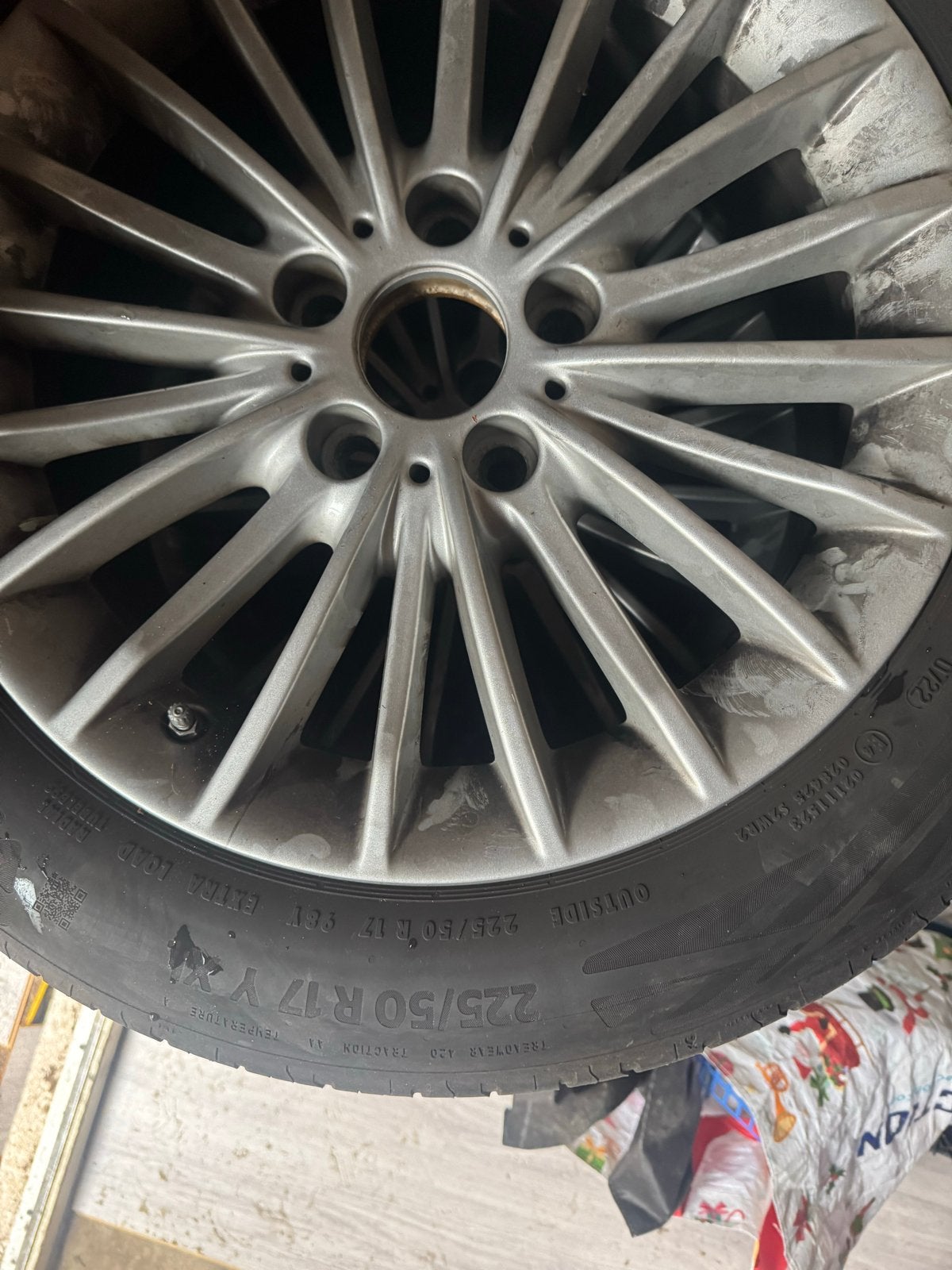 BMW 3 Serie velgen met Continental zomerbanden 255/50 R17, Ophalen, Gebruikt, 255 mm, Banden en Velgen