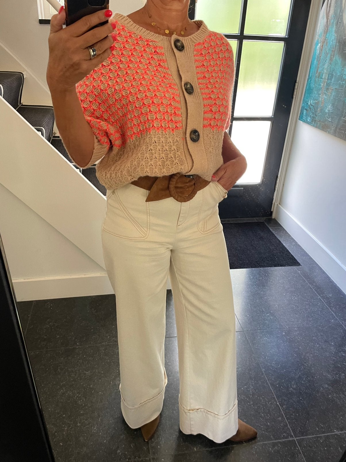 Essentiel Antwerp, super leuk (cape) vest ,SM, Ophalen of Verzenden, Zo goed als nieuw, Maat 38/40 (M), Beige