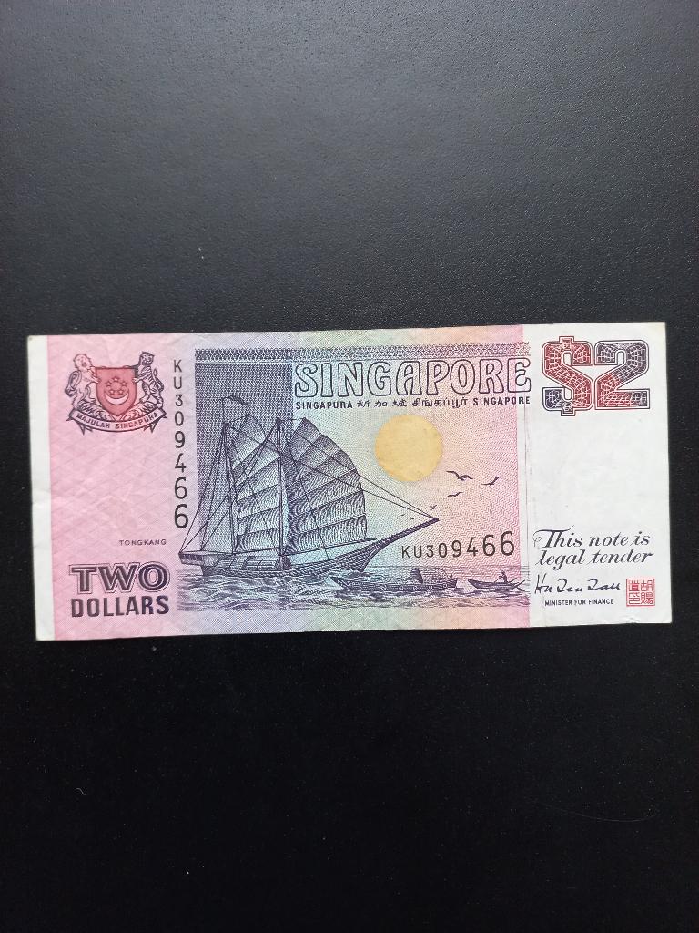 Bank Biljet Singapore Two Dollars 1992, Verzenden, Zuidoost-Azië, Los biljet