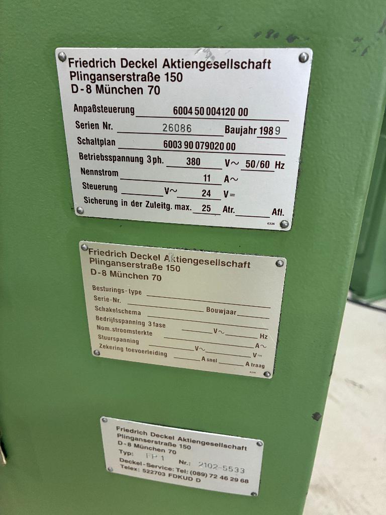 freesbank Deckel FP-1 in zeer goede staat !, Doe-het-zelf en Verbouw, Gereedschap | Freesmachines, Ophalen, Gebruikt, Elektrisch