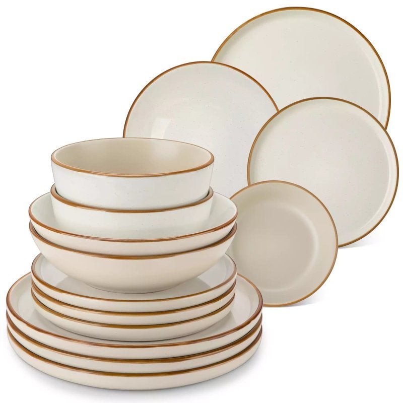 Reno 16-Delige Serviesset - Beige, Mailto:support@vancassotableware.com, Overige typen, Nieuw, Ophalen of Verzenden