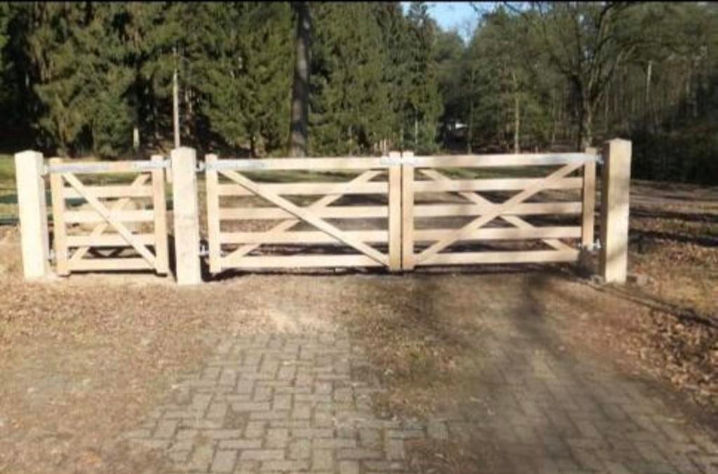 Houten poort Boerenlandhek tuinhek erfscheiding oprit, Tuin en Terras, Tuinhekken en Hekwerk, Met poort, Gerard Krale, Nieuw, Ophalen of Verzenden