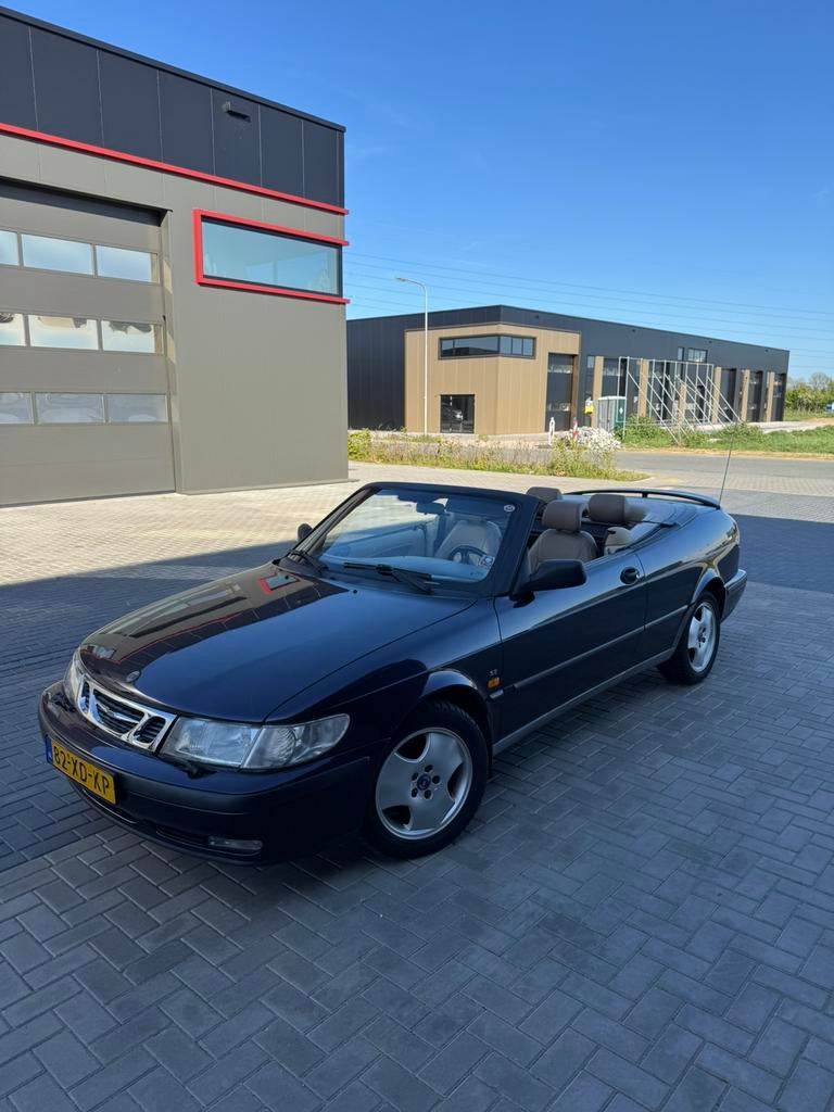 Saab 9-3 2.0 T Cabrio 1998 Blauw airco trekhaak apk nieuw, Auto's, Voorwielaandrijving, 730 kg, 4 cilinders, Cabriolet
