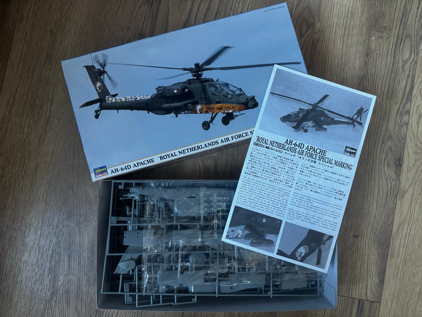 1:48 Hasegawa AH-64D Apache Royal Netherlands Air Force, Ophalen of Verzenden, Nieuw, Helikopter