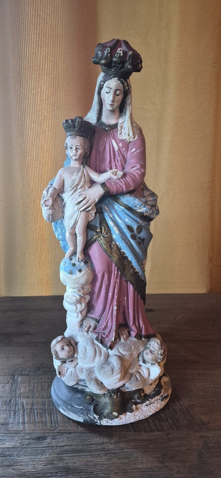 Antiek Mariabeeld Notre-Dame des Victoires 1870-1900 47 cm, Ophalen