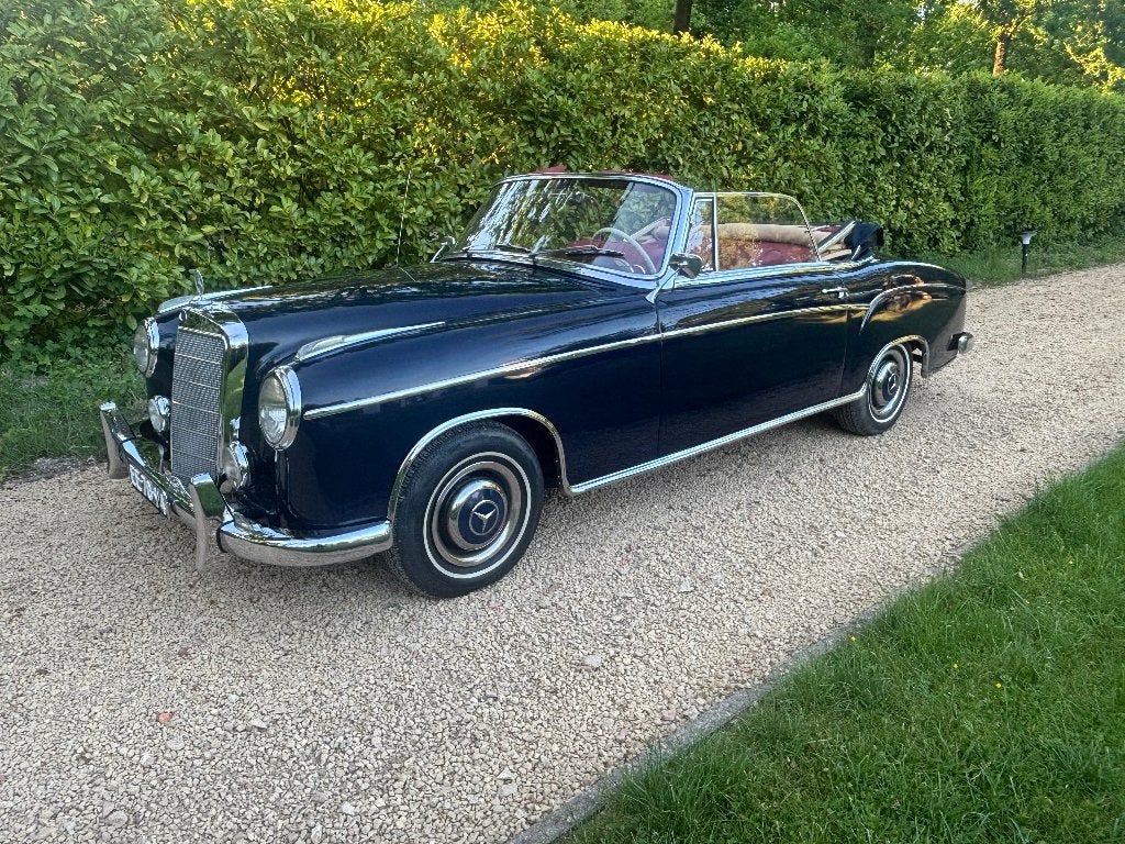 Mercedes-Benz S-Klasse 220SE W128 Ponton Cabriolet, Cabriolet, Blauw, Leder, Overige kleuren