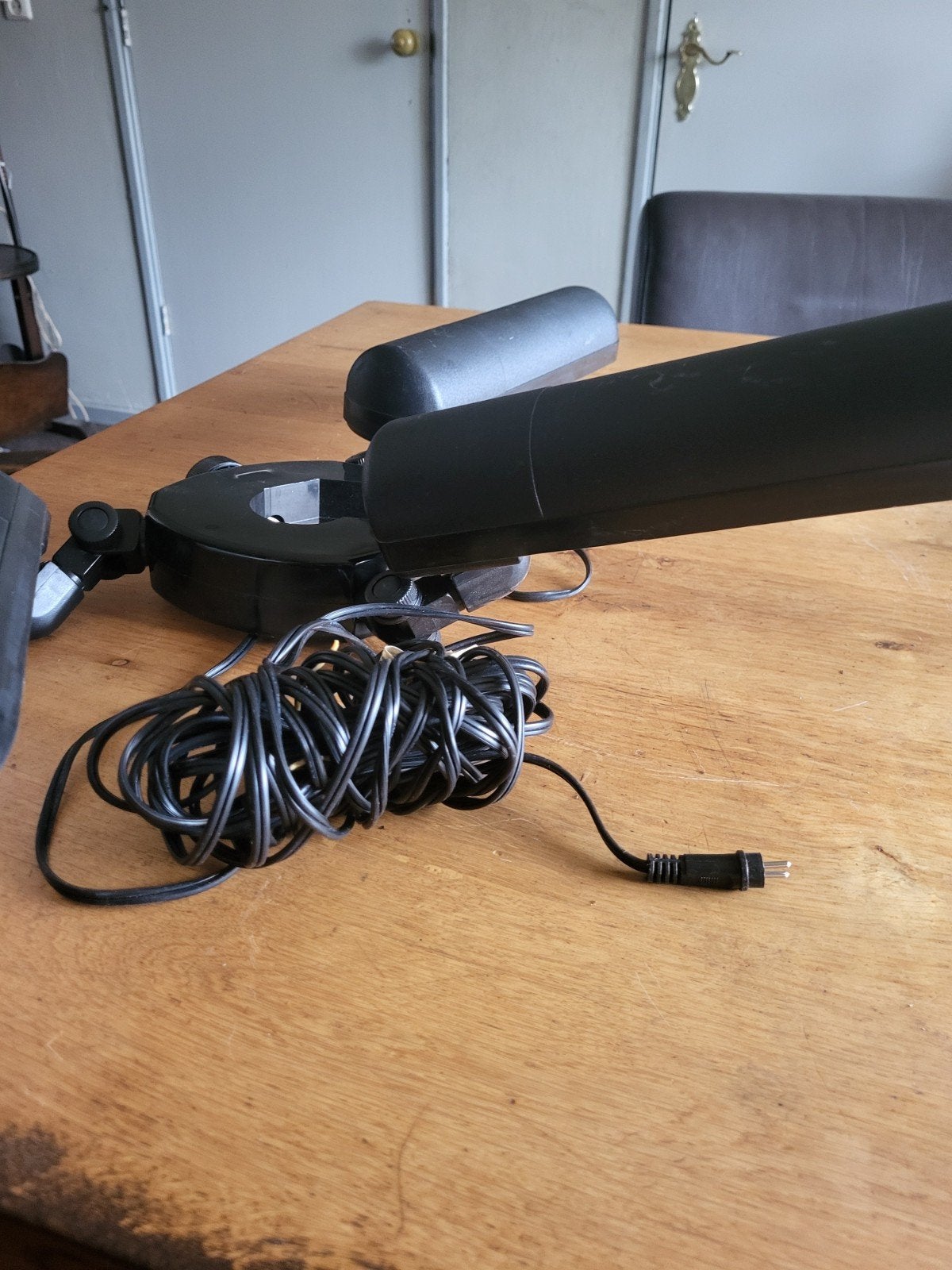 Set van 2 zwarte klemlampen met lange kabel, Met schakelaar, Gebruikt, Kunststof, Zwart