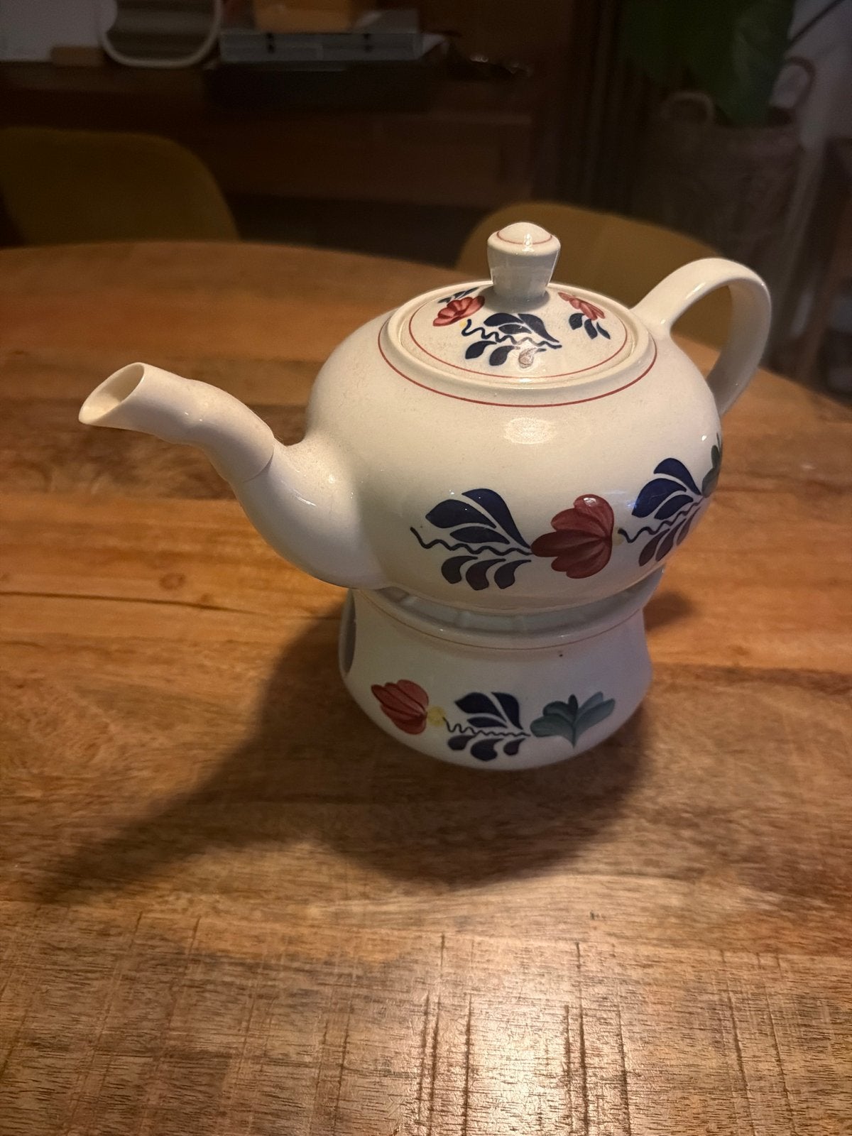 Brabants Bont Theepot met Warmhouder - Handgeschilderd, Ophalen