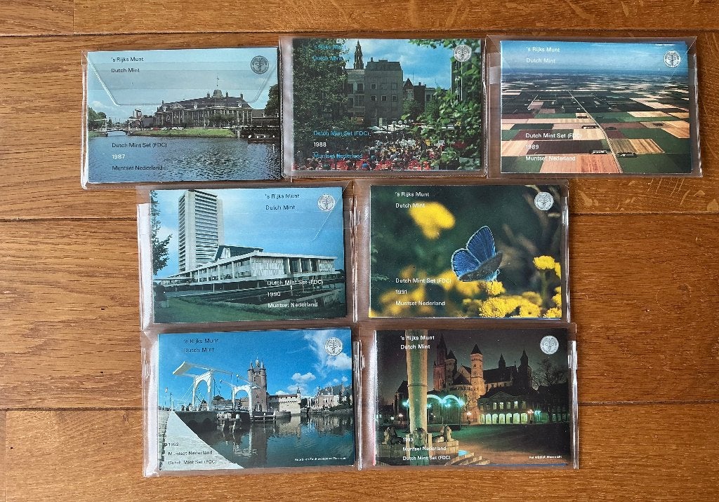 7 Muntsets Nederlandse gulden, Postzegels en Munten, Munten | Nederland, Ophalen, Koningin Beatrix, Overige waardes, Setje